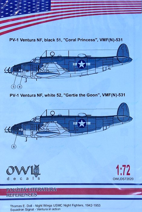 N Vmf Owl 1 48 Lockheed Pv 1 Ventura Nf Coral Princess Black 51 Pv 1 531