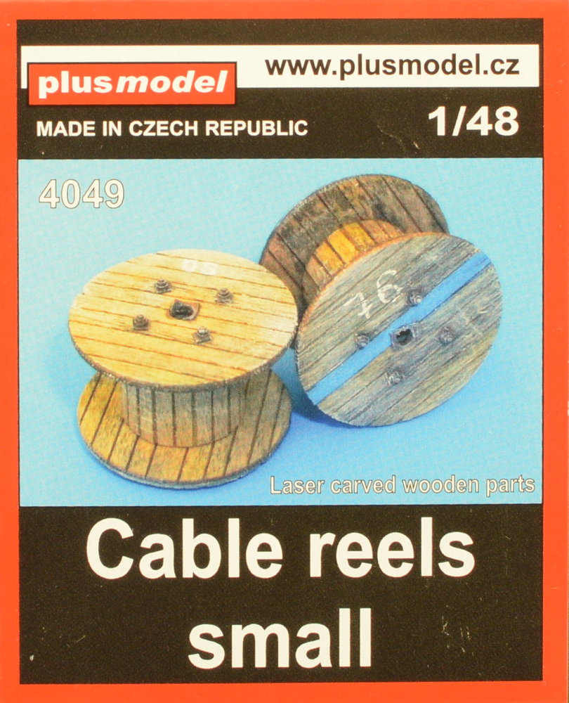 1/48 Cable reels - small (laser carved wood)