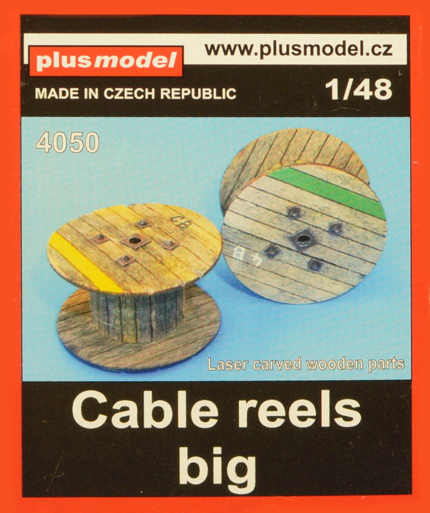 1/48 Cable reels - big (laser carved wood)