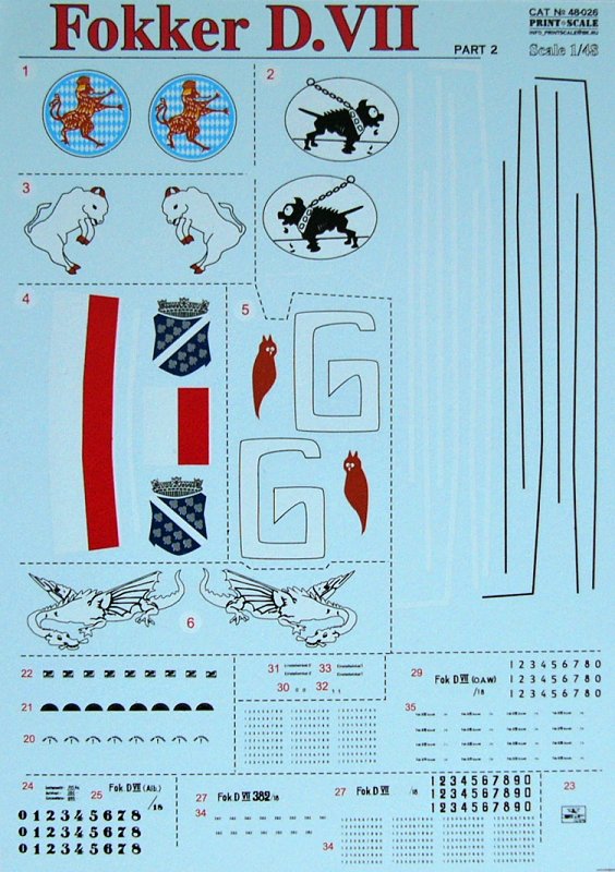 1/48 Fokker D.VII Part 2 (decals incl. 1x lozenge)