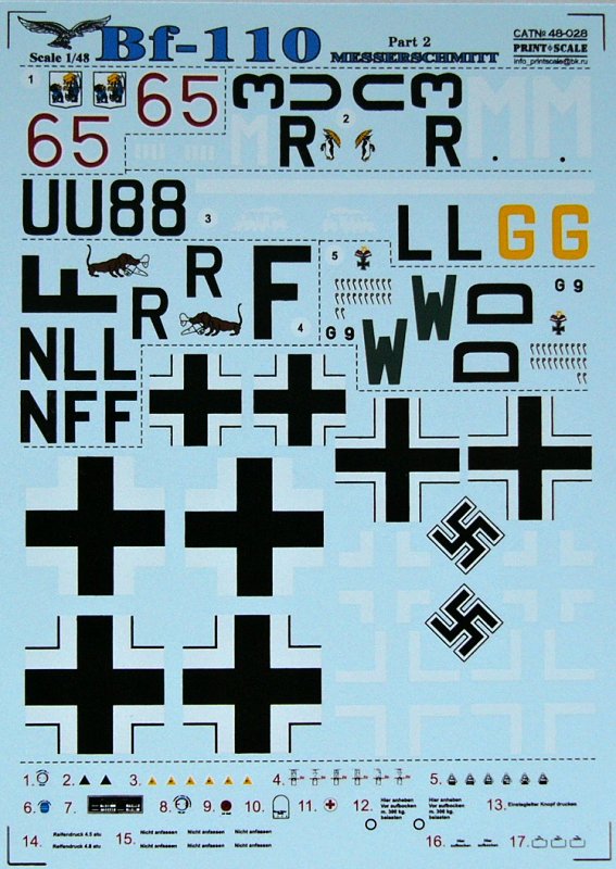 1/48 Messerschmitt Bf-110 Part 2 (wet decals)