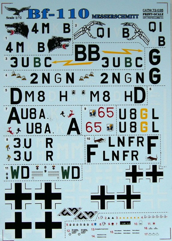 1/72 Messerschmitt Bf-110 Part 1 (wet decals)