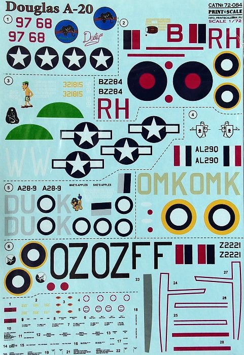 1/72 Douglas A-20 (wet decals)