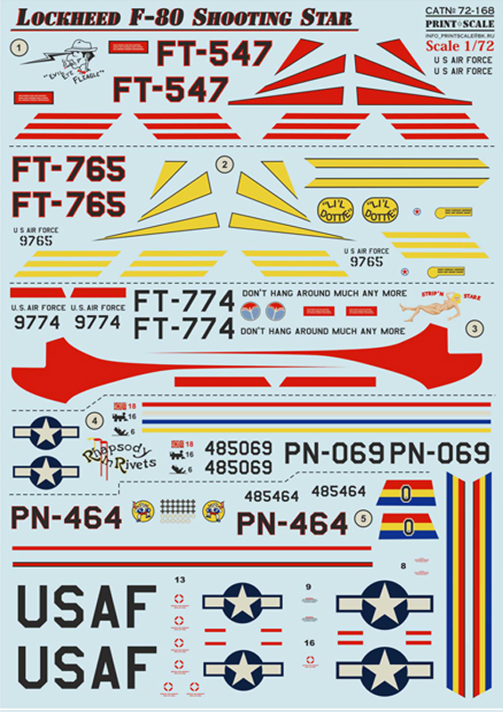 1/72 Lockheed F-80 Shooting Star (wet decals)