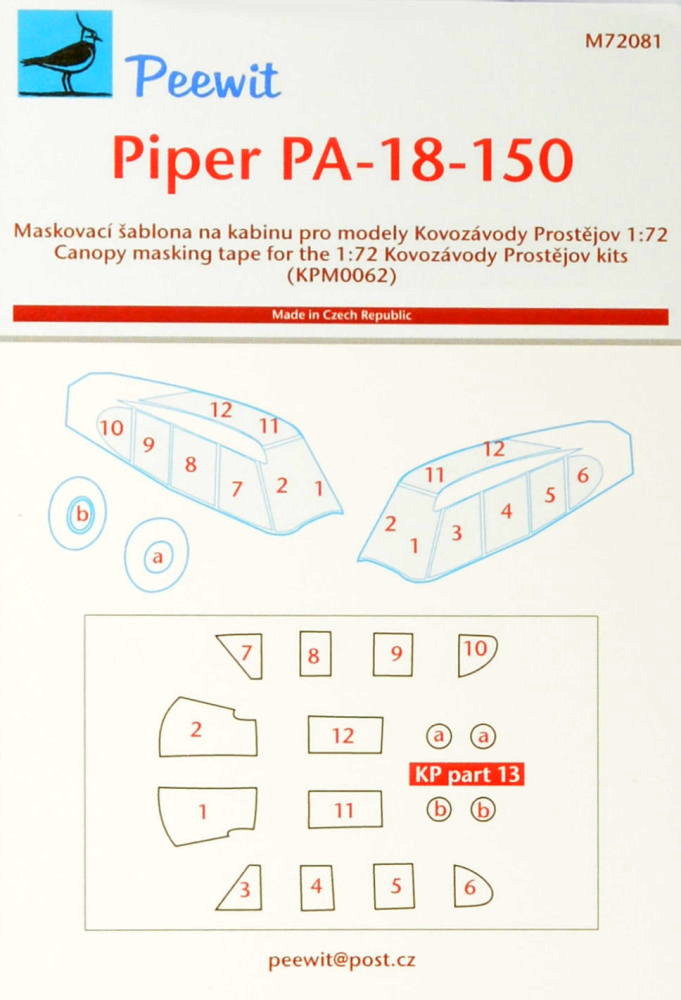 1/72 Canopy mask Piper PA-18-150 (KPM)