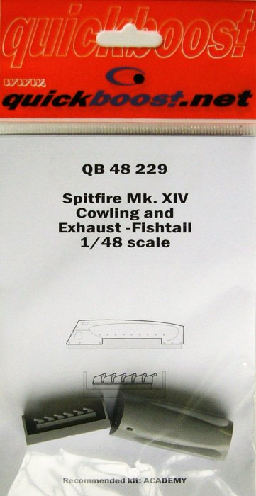 1/48 Spitfire Mk. XIV cowling and exhaust   (ACAD)