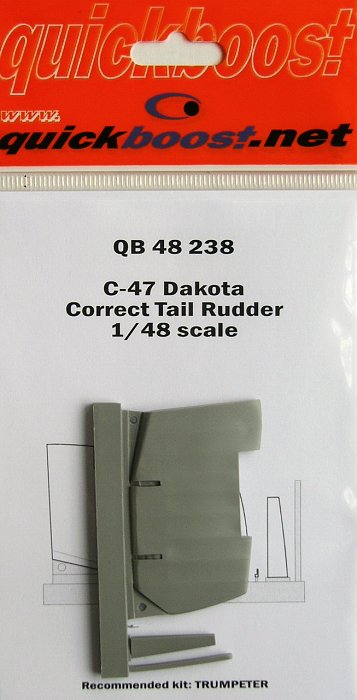 1/48 C-47 Dakota correct tail rudder (TRUMP)