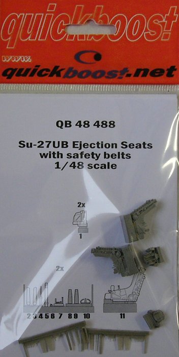 1/48 Su-27UB ejection seats with safety belts