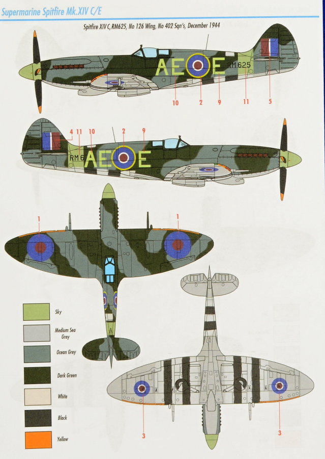 MODELIMEX Online Shop | 1/72 Spitfire Mk.XIV C/E (4 decal versions ...