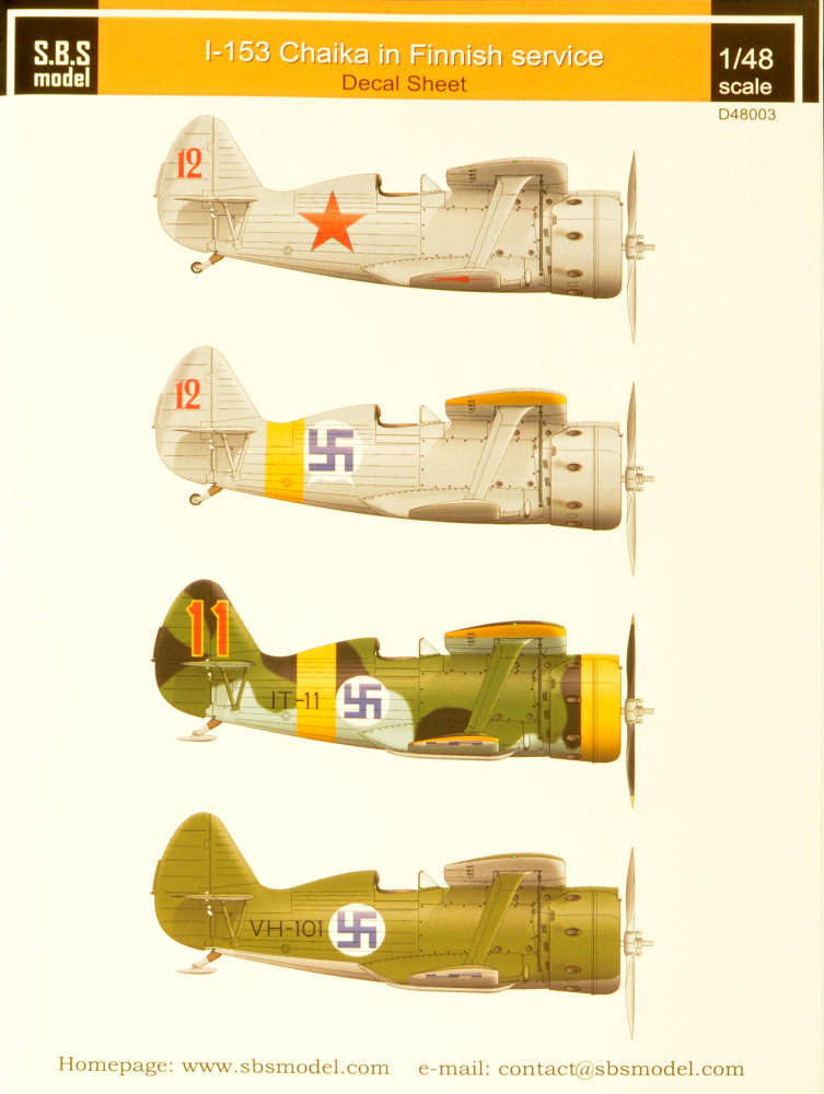 1/48 Decal I-153 Chaika Finnish Airforce Vol.I