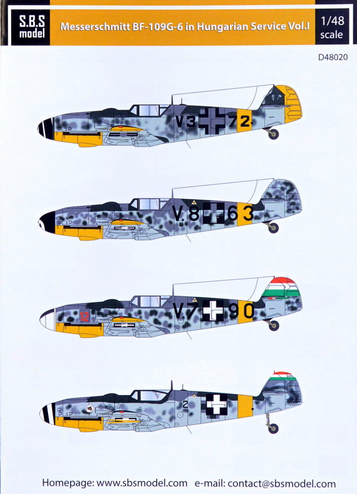 1/48 Decal Bf-109G-6 in Hungarian service Vol.I