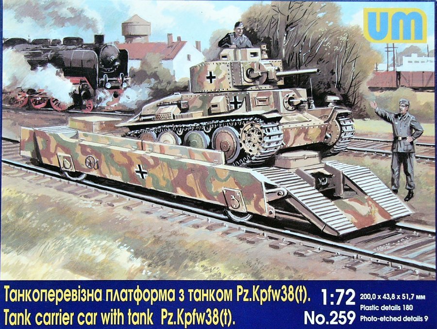 1/72 Tank carrier car with Pz.Kpfw 38(t) tank