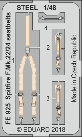 1/48 Spitfire F.Mk.22/24 seatbelts STEEL (AIRF)