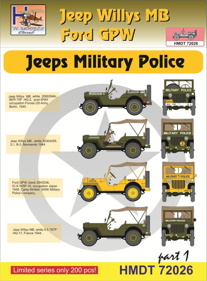 MODELIMEX Online Shop | 1/72 Decals J.Willys MB/Ford GPW Military ...