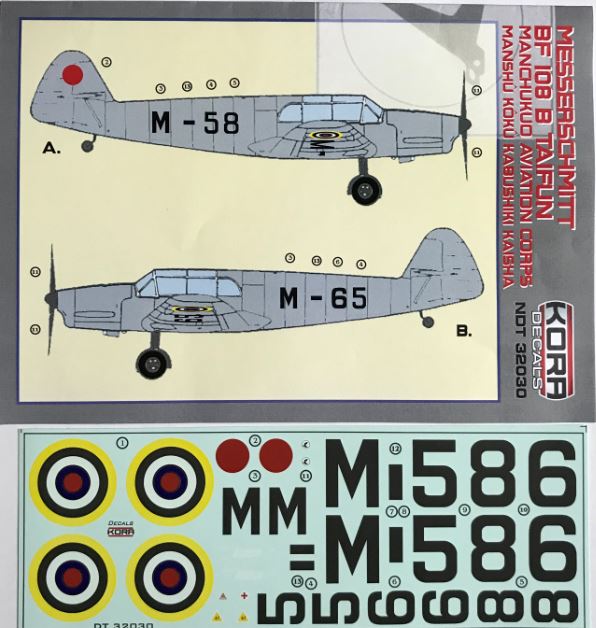 1/32 Decals Bf 108B Taifun Manchukuo Aviat.Corps