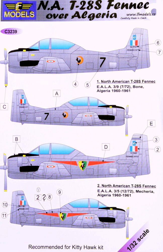 1/32 Decals N.A. T-28S Fennec over Algeria