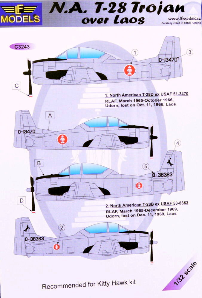 MODELIMEX Online Shop | 1/32 Decals N.A. T-28 Trojan over ...