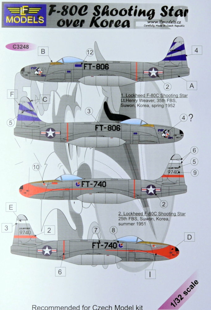 1/32 Decal&mask F-80C Shooting Star over Korea