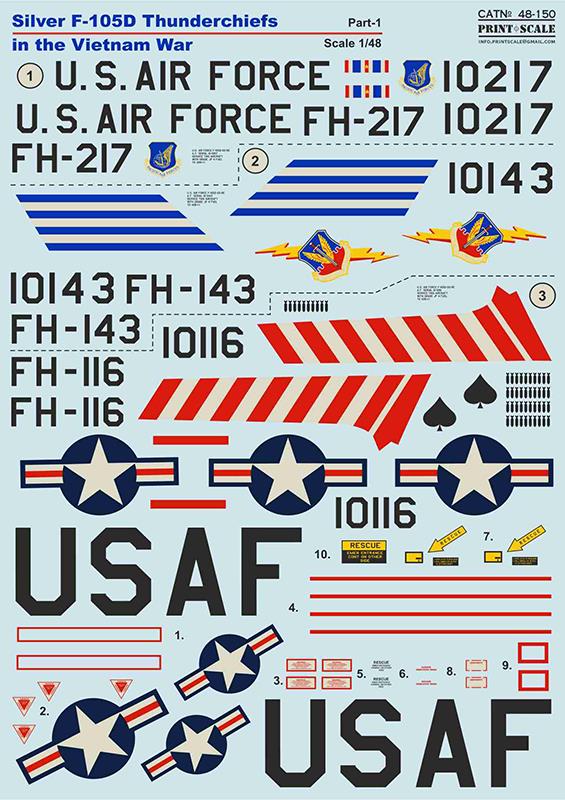 1/48 Silver F-105D Thuderchiefs Pt.1 (wet decals)