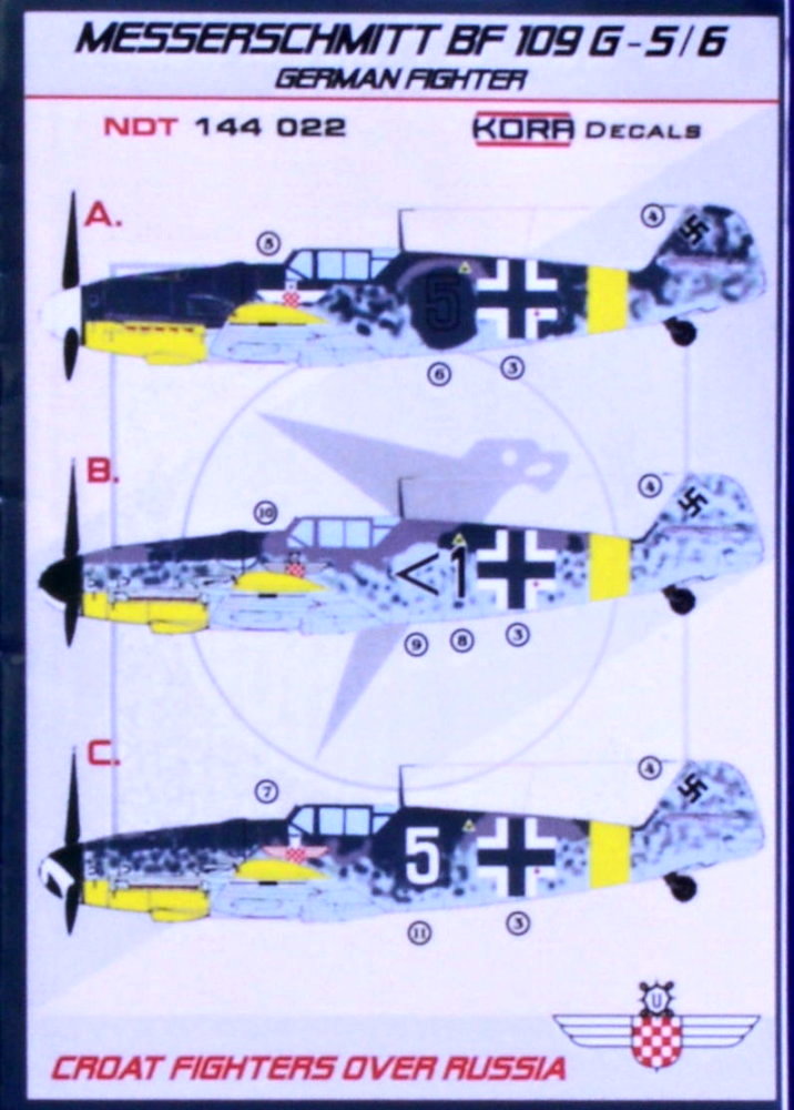 1/144 Decals Bf 109G-5/6 Croat.Fighters o.Russia