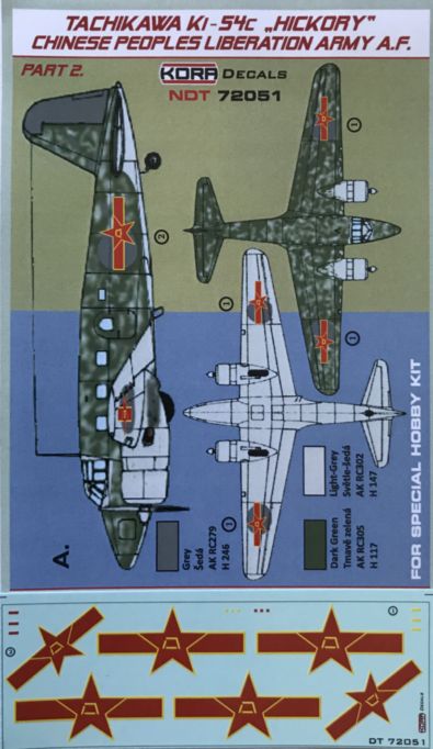 1/72 Decals Ki-54c Hickory Chinese P.Lib.Army Pt.2