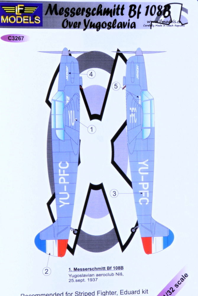 1/32 Decals Bf 108B over Yugoslavia (EDU)