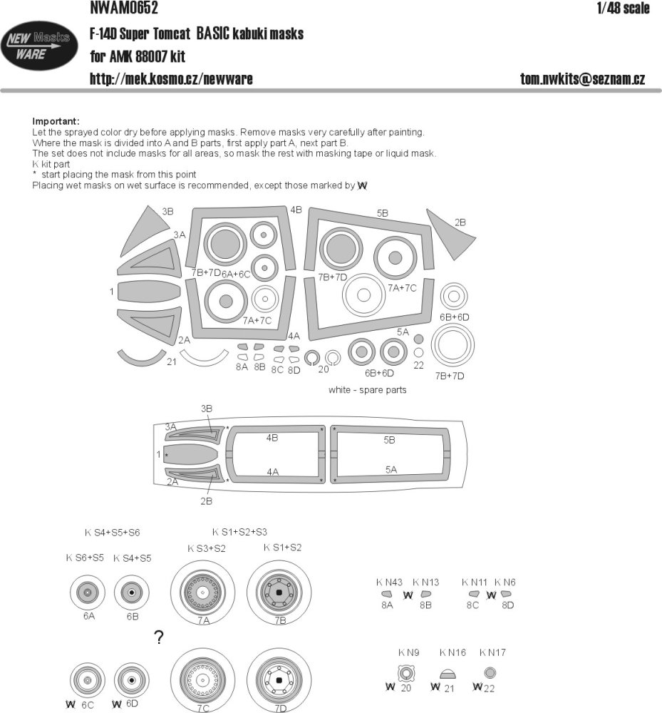 1/48 Mask F-14D Super Tomcat BASIC (AMK 88007)