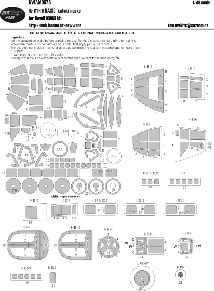 1/48 Mask He 111 H-6 BASIC (REV 03863)