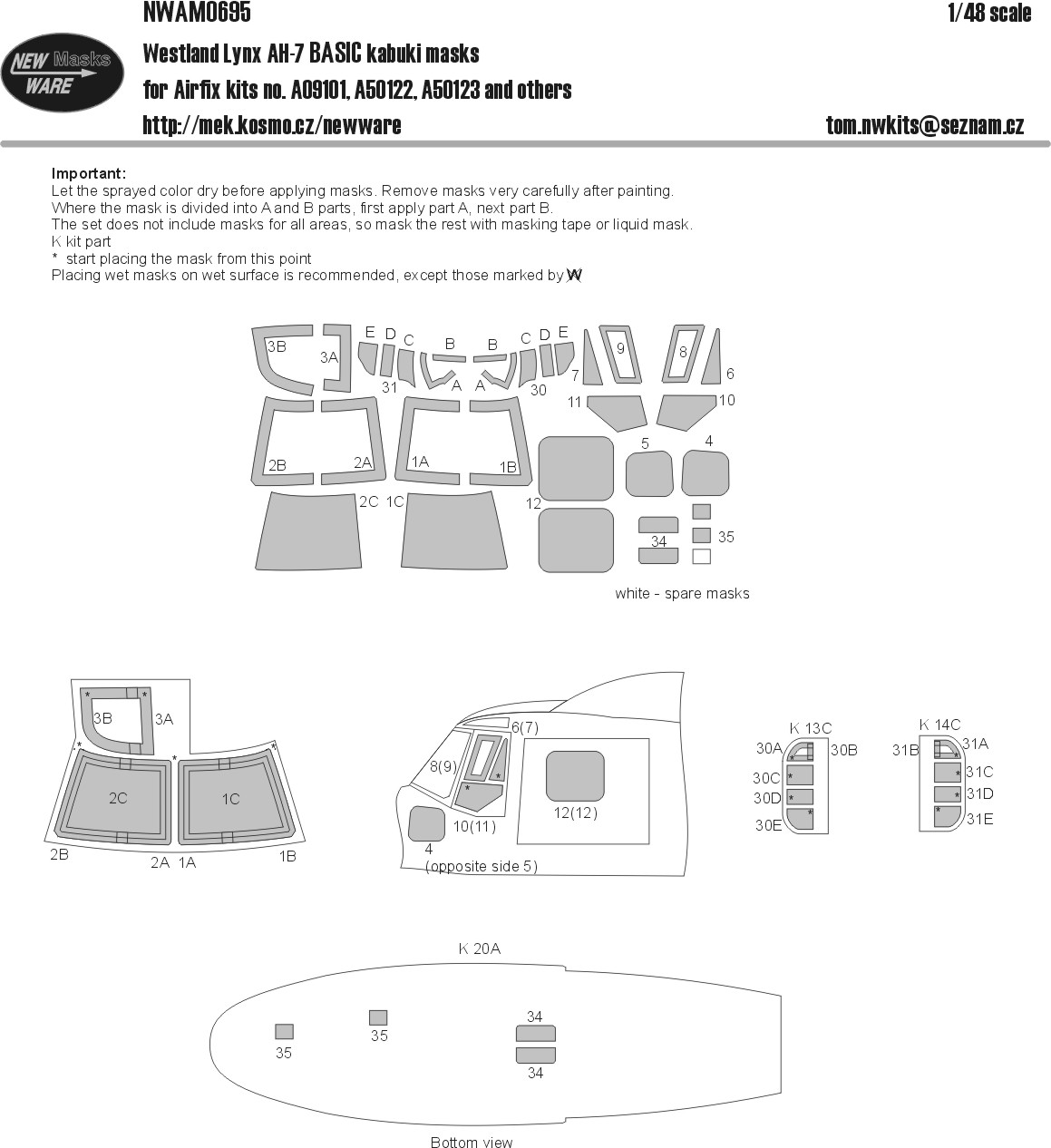 1/48 Mask Westland Lynx AH-7 BASIC (ITALERI)