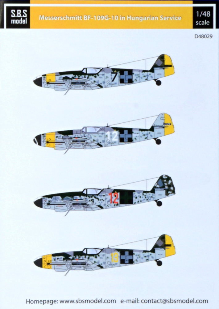 1/48 Decal Bf-109G-10 in Hungarian Service