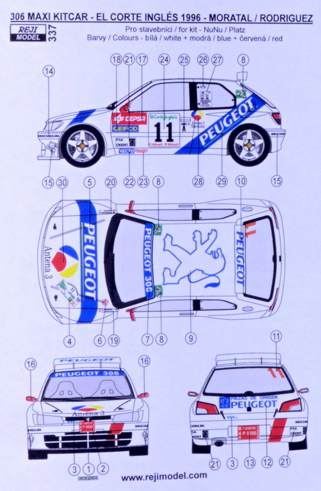 1/24 Peuegot 306 Maxi Kit Car El Corte Inglés 1996