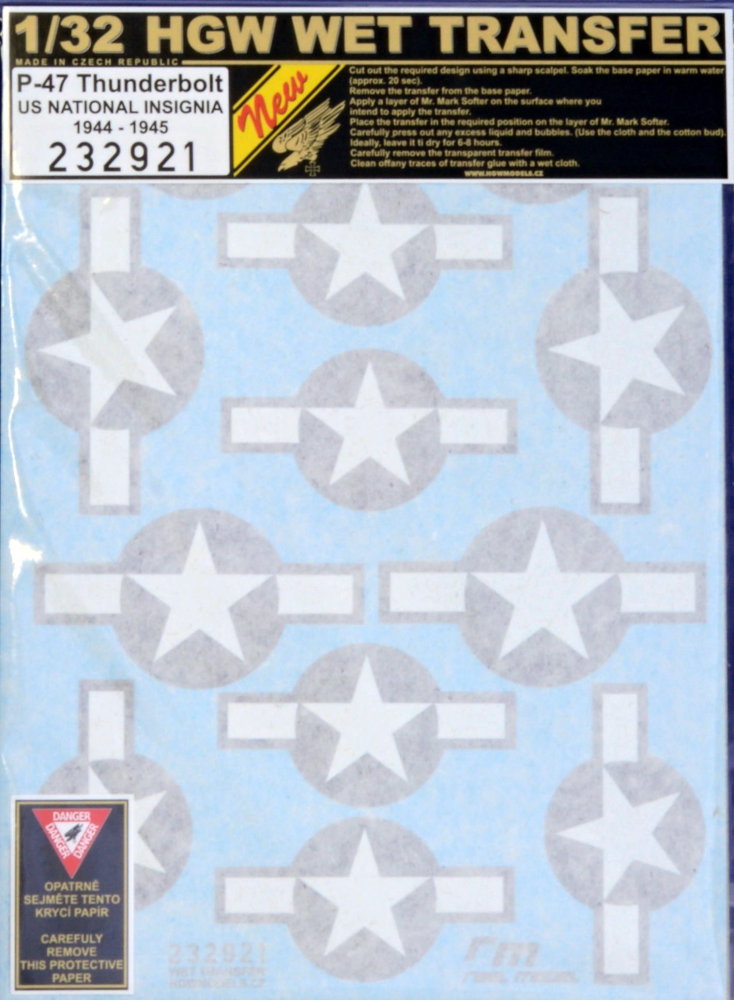 1/32 Decals P-47 Thunderbolt US Insignia 1944-45