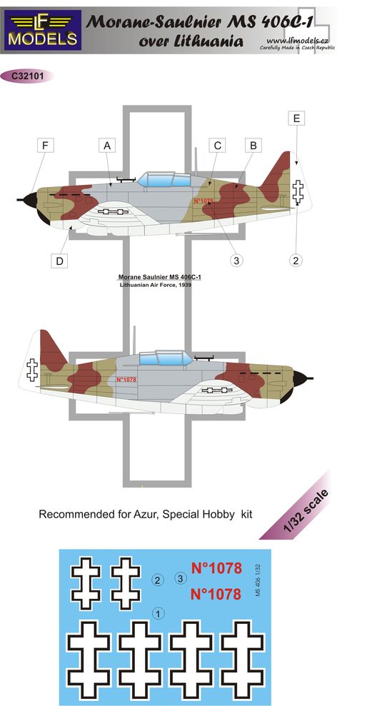 1/32 Decals MS 406C-1 over Lithuania (SP.HOB.)