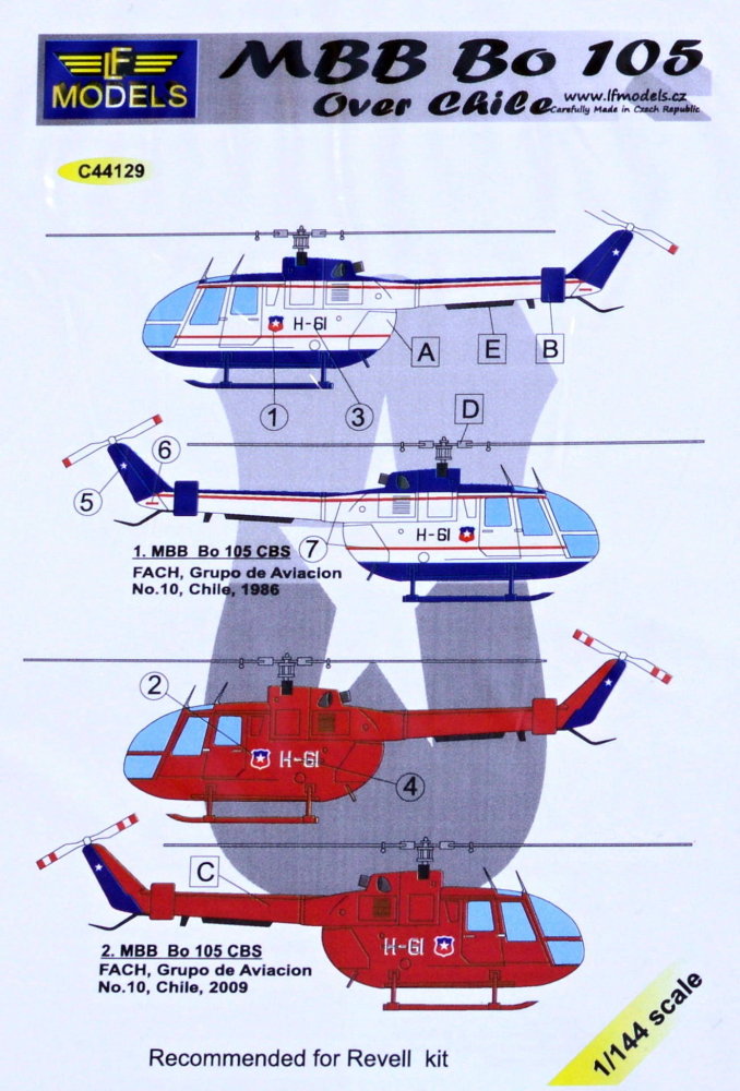 1/144 Decals MBB Bo 105 over Chile (REV)