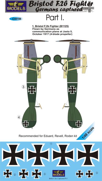 1/48 Decals Bristol F.2b Fighter Captured - Part 1