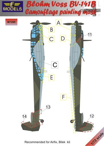 1/72 Mask Blohm Voss BV-141B Camouflage painting