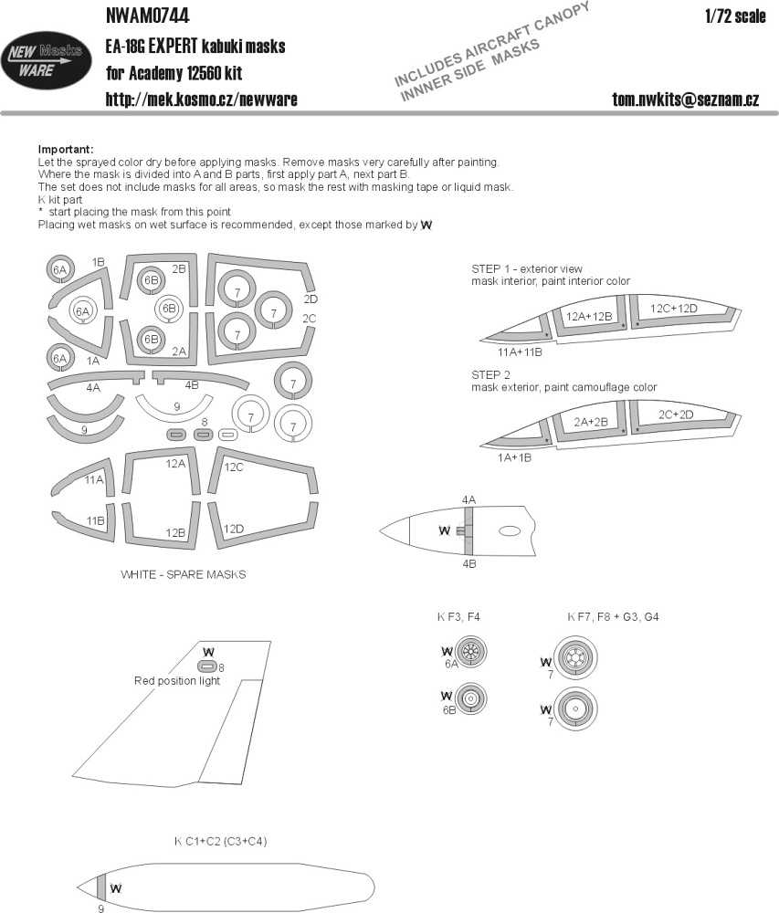 1/72 Mask EA-18G EXPERT (ACAD 12560)