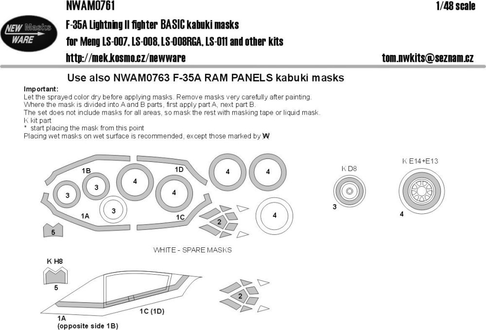 1/48 Mask F-35A Lightning II Fighter BASIC (MENG)