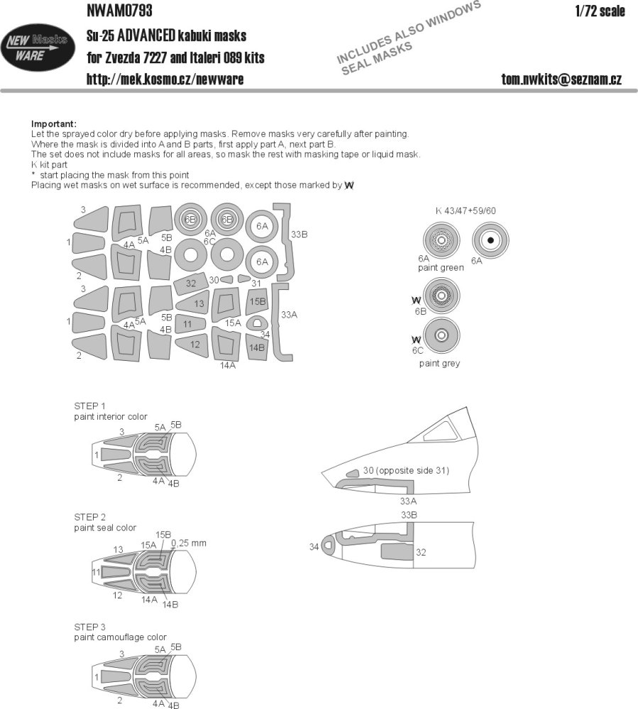 1/72 Mask Su-25 ADVANCED (ZVE 7227 / ITAL 089)