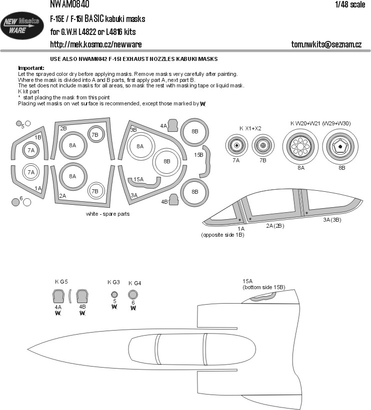 1/48 Mask F-15 E/I BASIC (GWH L4822/16)