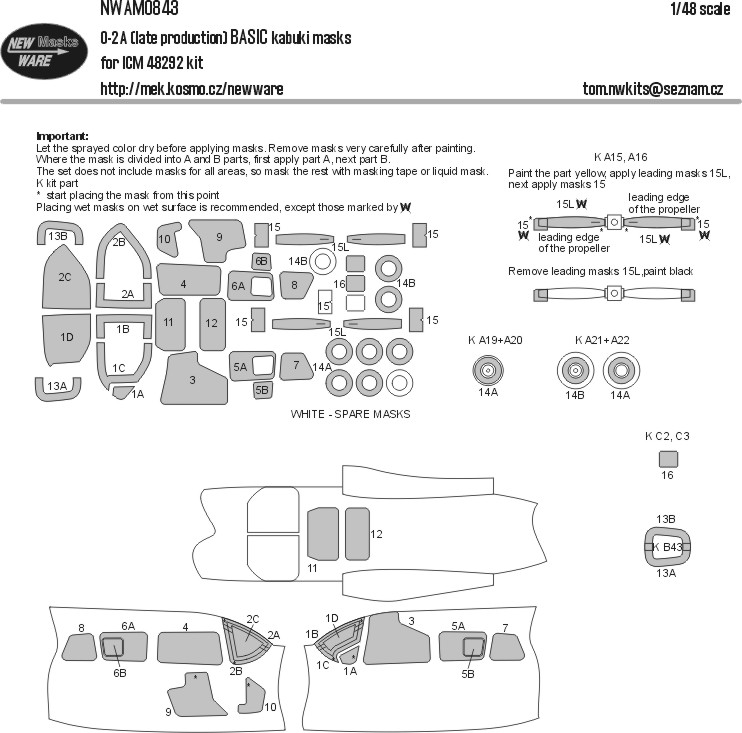 1/48 Mask O-2A late production BASIC (ICM 48292)