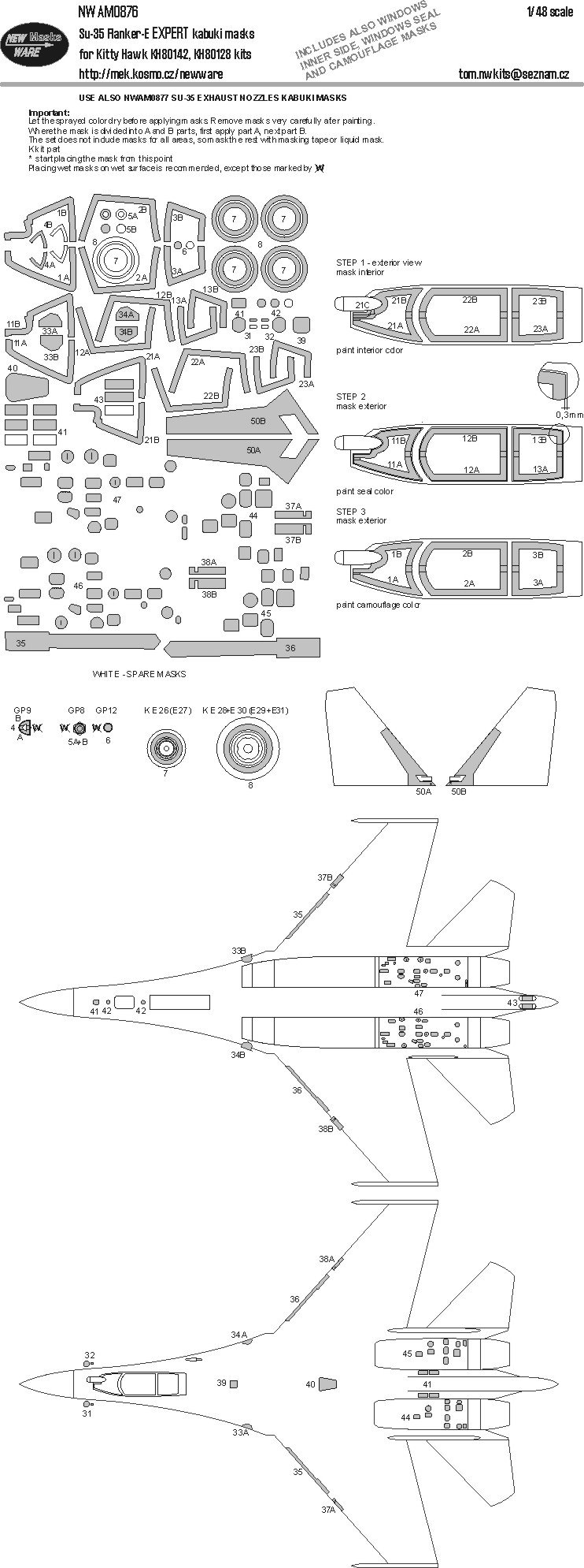 1/48 Mask Su-35 Flanker-E EXPERT (KITTYH)