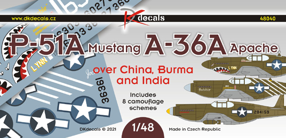 1/48 P-51A Mustang, A-36A Apache in Asia (8x camo)