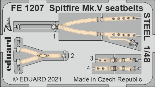 1/48 Spitfire Mk.V seatbelts STEEL (EDU/SP.H.)