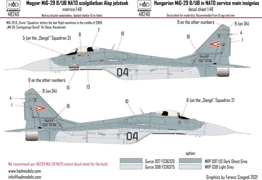 1/48 Decal MiG-29 Hungarian in NATO service 