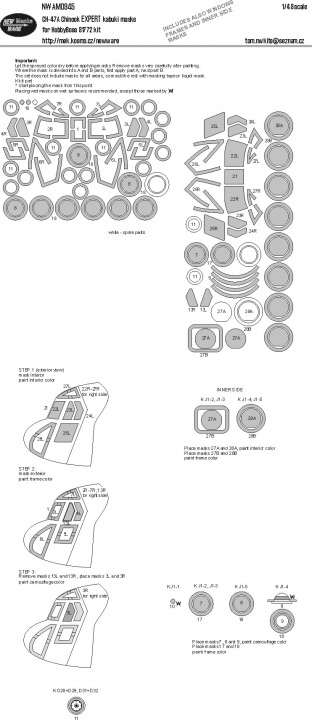 1/48 Mask CH-47A Chinook EXPERT (HOBBYB)