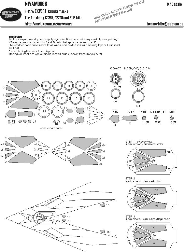 1/48 Mask F-117A EXPERT (ACAD)