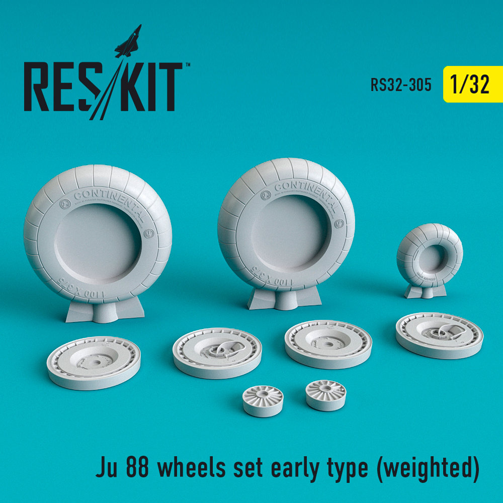 1/32 Ju 88 wheels set early type (weighted) 