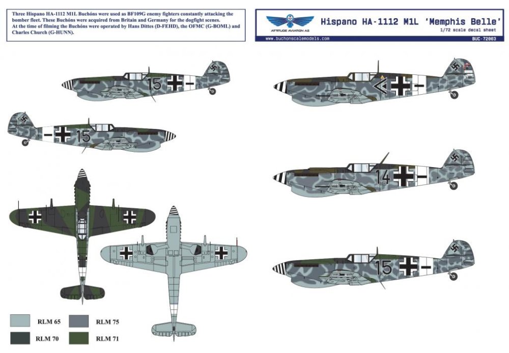 1/72 Decal Hispano HA-1112 M1L 'Memphis Belle'