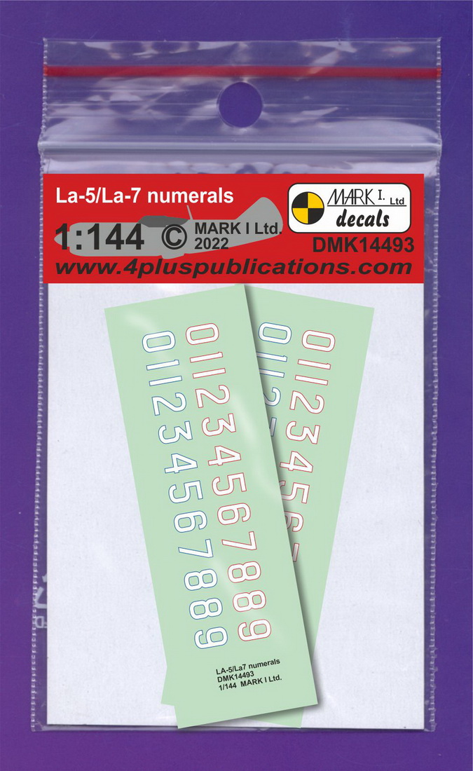 1/144 Decals La-5/7 numerals – white (2 sets)